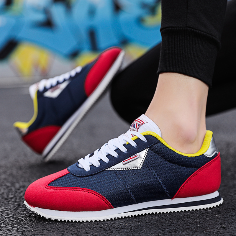 Men'S Shoes Half Cut - Blue Red Lightweight Sneakers Men Fashion