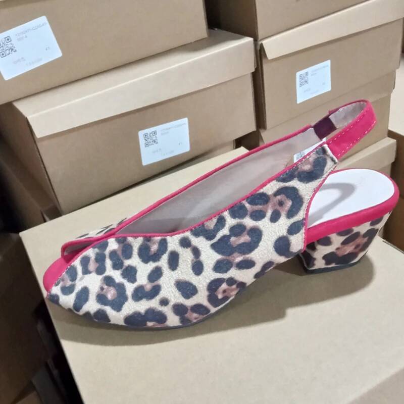 Leopard Print Peep Toe Slingba - đánh giá và giá Shoes Heels Men