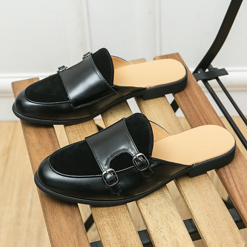 Men Fashionable Half-heeled Le - đánh giá và giá Shoes Heels Men