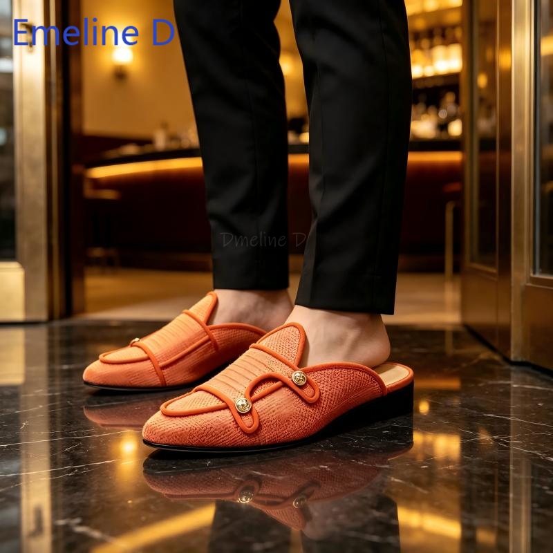 Woven Textile Backless Loafer  - đánh giá và giá Shoes Heels Men