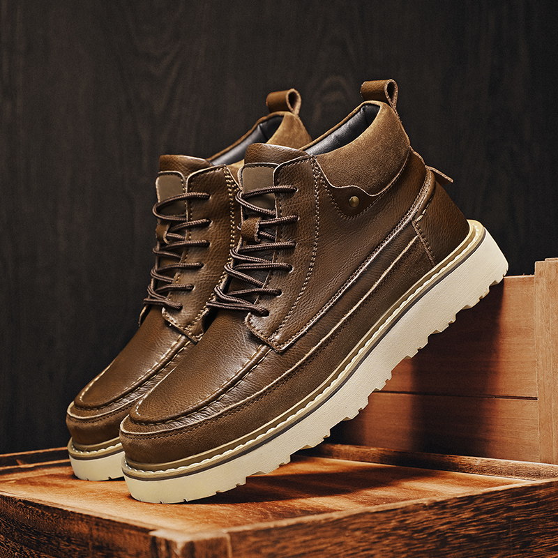 Men Brown Fleece Lined Warm Hi - đánh giá và giá Men'S Shoes For Work